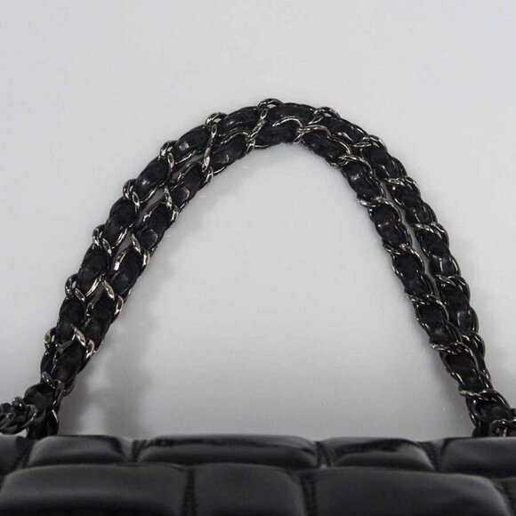 Chanel Black Quilted Vinyl Large Frozen Tote Bag - Picture 7 of 12